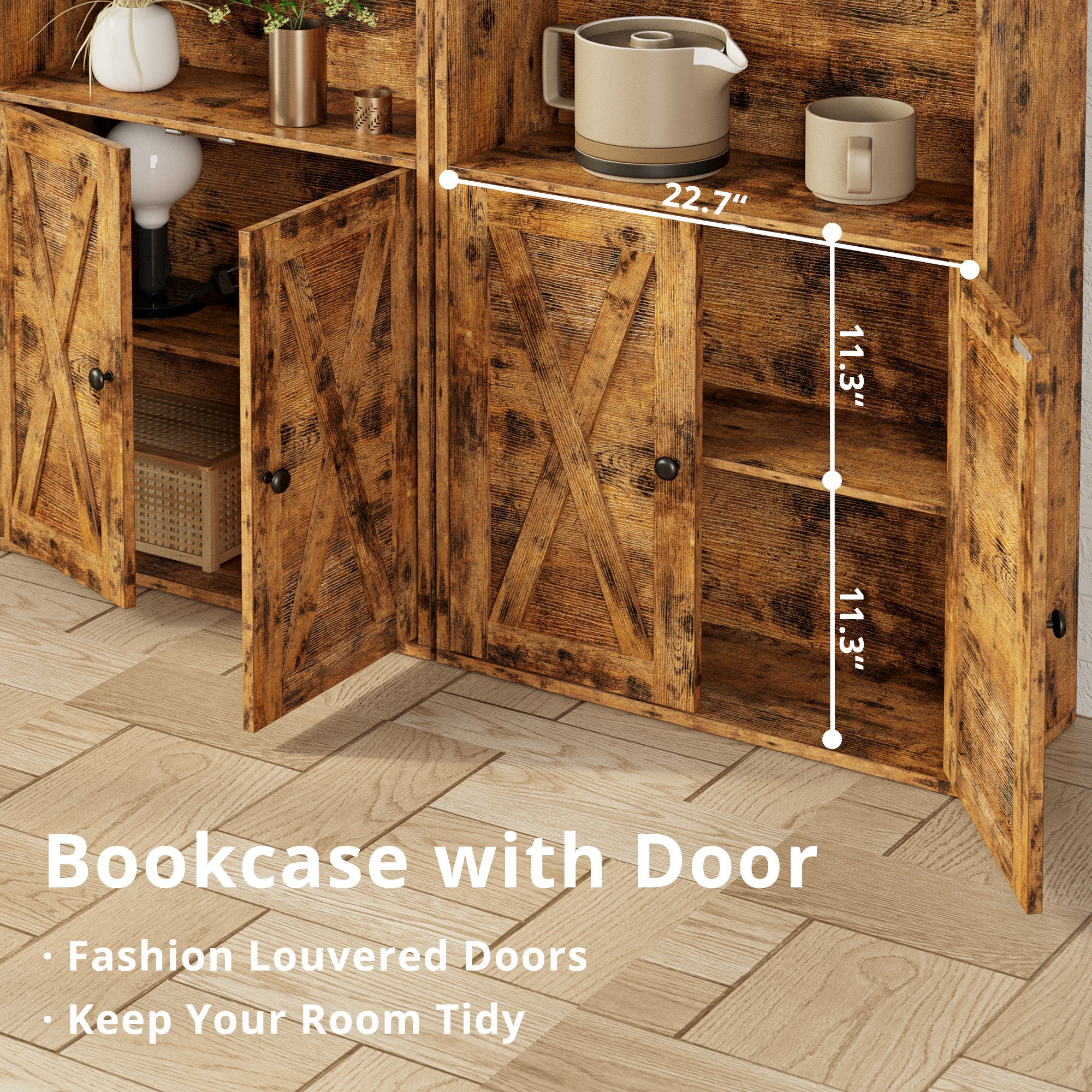 Bookshelf with Cabinet Vintage Brown