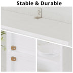 Bookshelf with Cabinet Industrial White