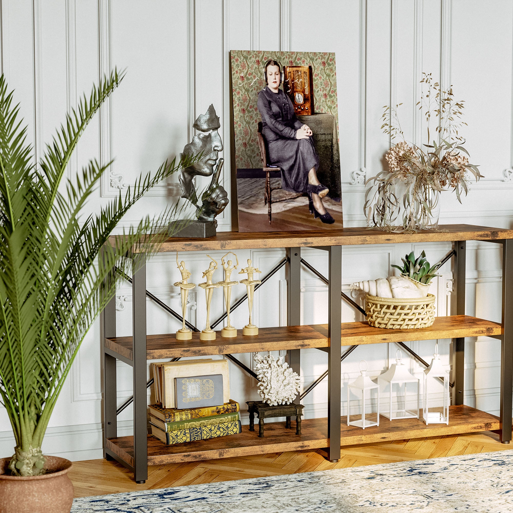 アンティーク　L型　アイアン◇ヴィンテージ　L金物◇4点◇レトロ　古民家 Entryway Console Long Table- Vintage Brown | IRONCK