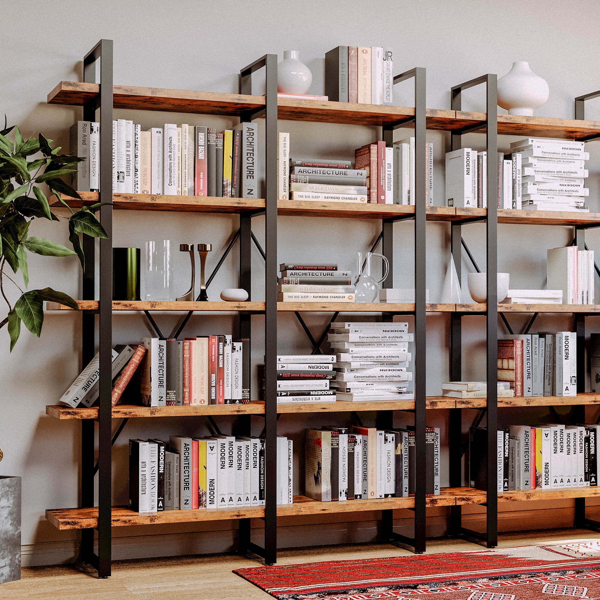 Double Wide Home Decor Display Shelf