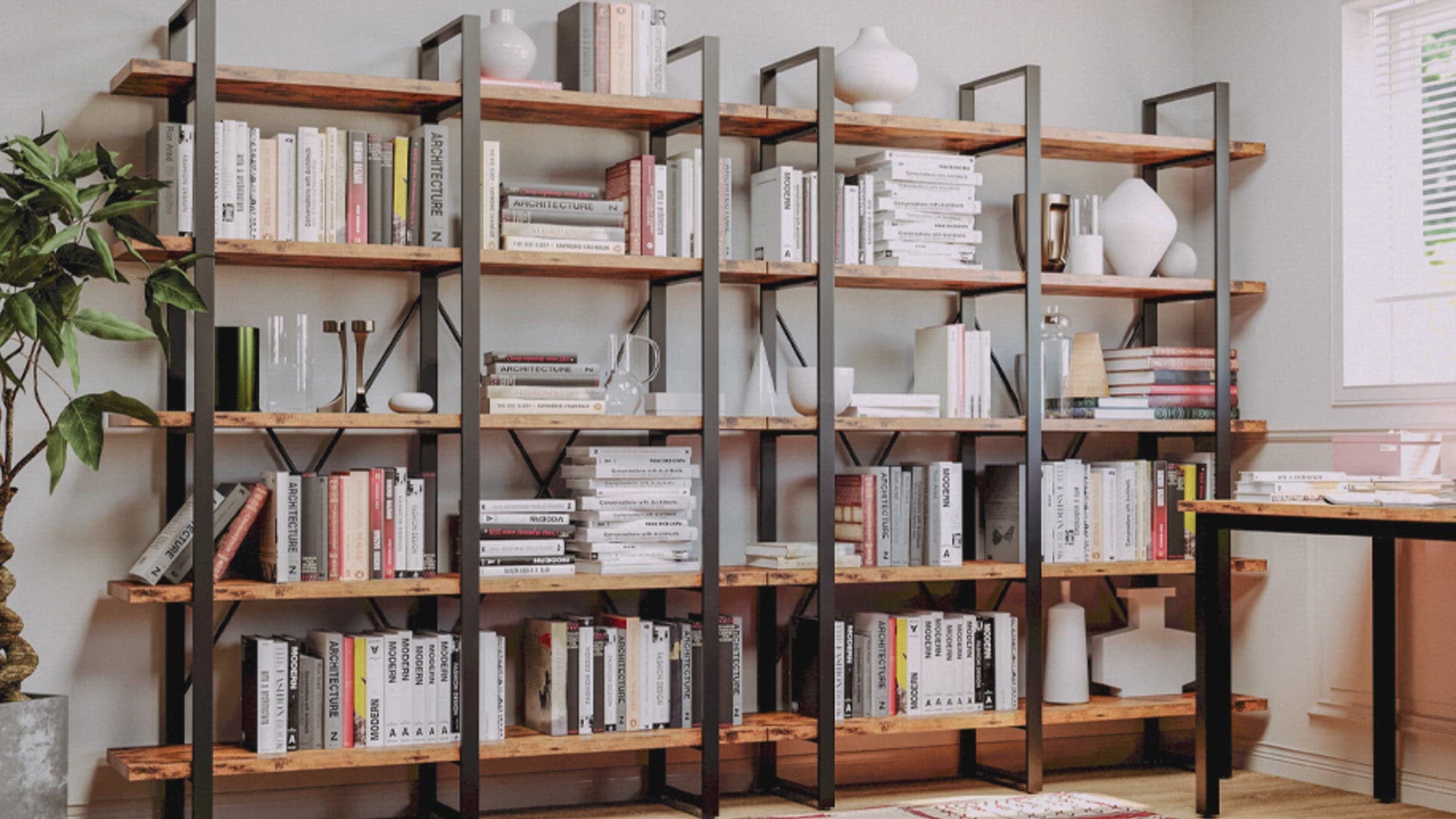 Double Wide Home Decor Display Shelf