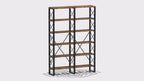 【HOT】76'' Double Wide Bookshelf Vintage Brown