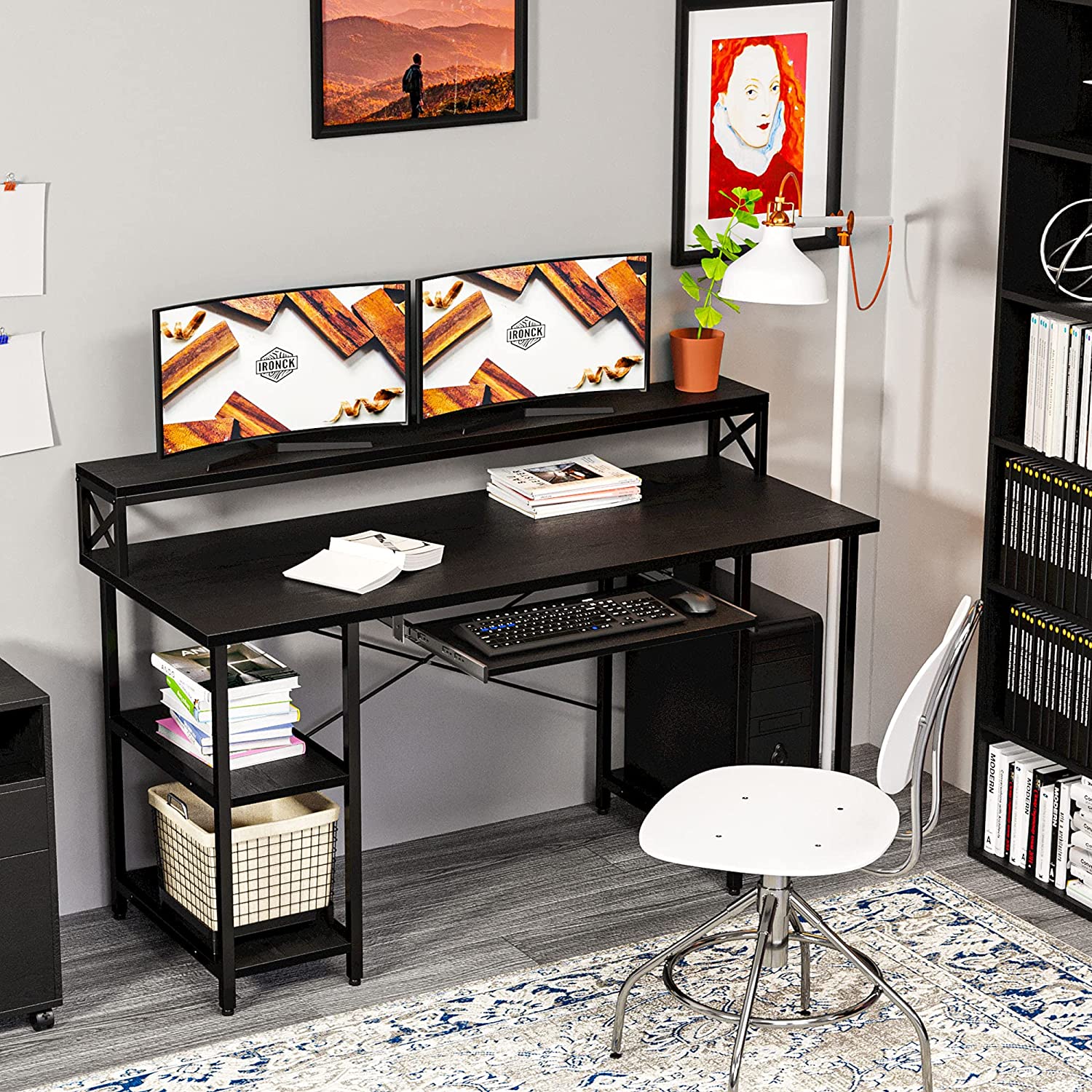 Desk with on sale pc shelf