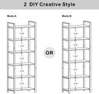 【HOT】Bookshelf 6-Tier Ladder Shelf Vintage Brown