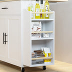 Rolling Kitchen Island with 3 open drawers