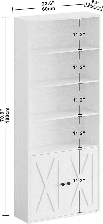 Bookshelf with Cabinet Industrial White