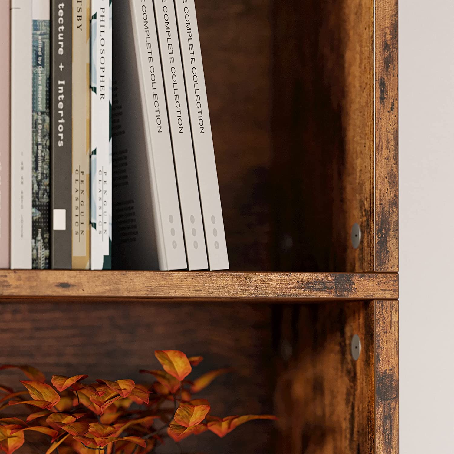 6 Tier Bookshelf Vintage Brown