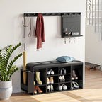 Ten Cubbies Storage Entryway Bench with PU Leather