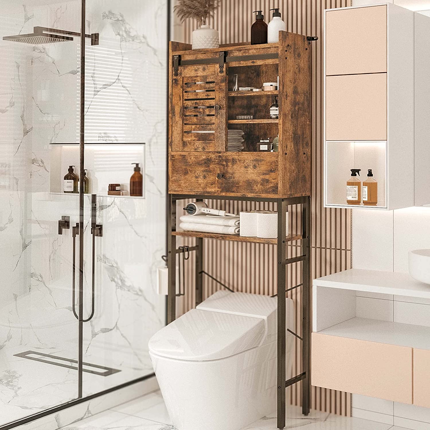 Bathroom Racking Bathroom Storage Rack with Cabinet – IRONCK