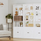Bookshelf with Cabinet Industrial White
