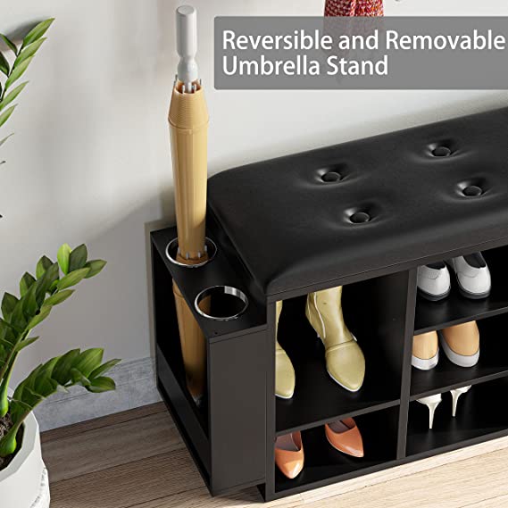 Black bench shoe discount rack