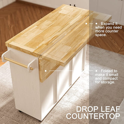 Rolling Kitchen Island with 3 drawers