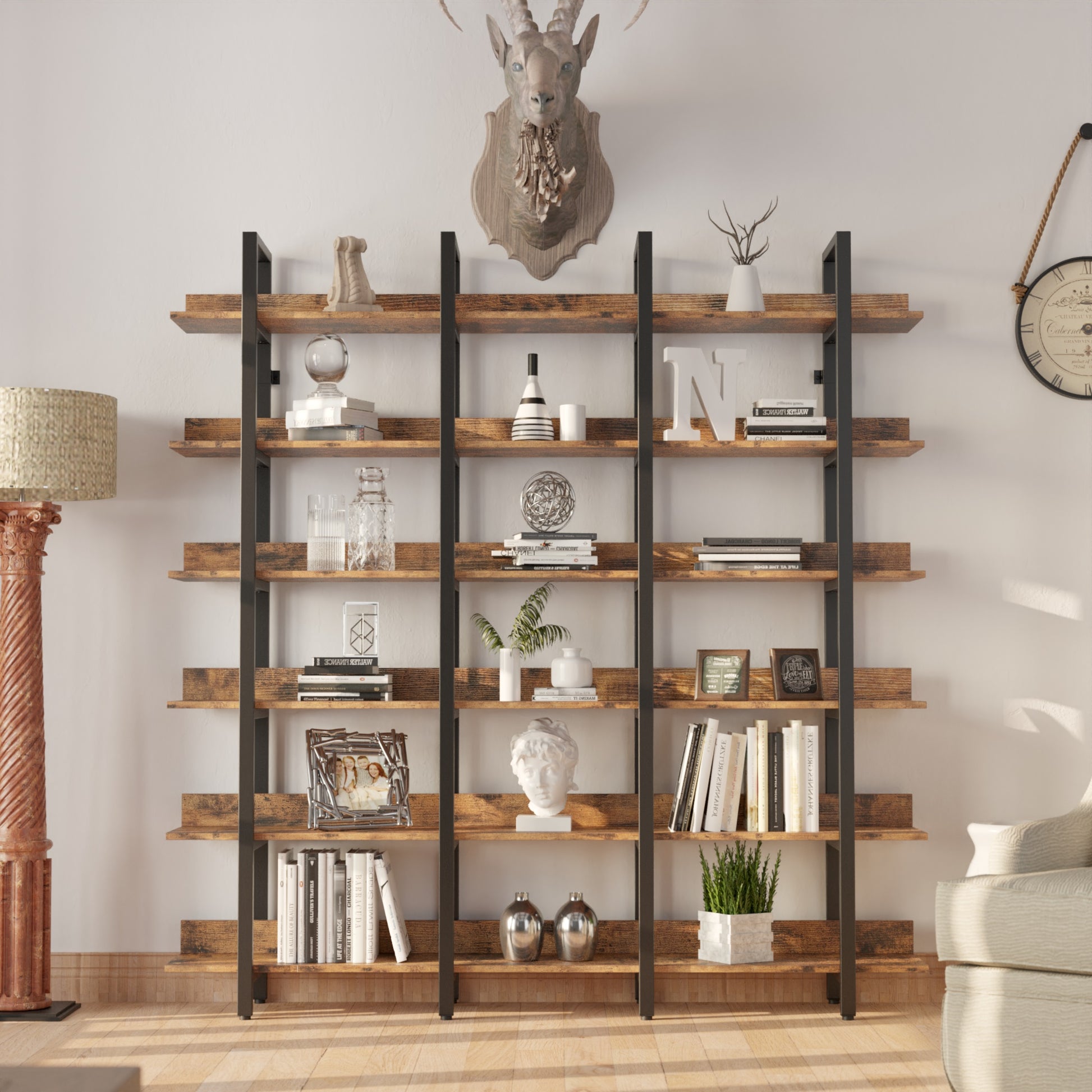 Corner Bookcase with 6 Tiers – IRONCK
