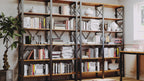 【HOT】76'' Double Wide Bookshelf Vintage Brown