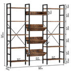Triple Wide 5 Tiers Stylish Bookshelf