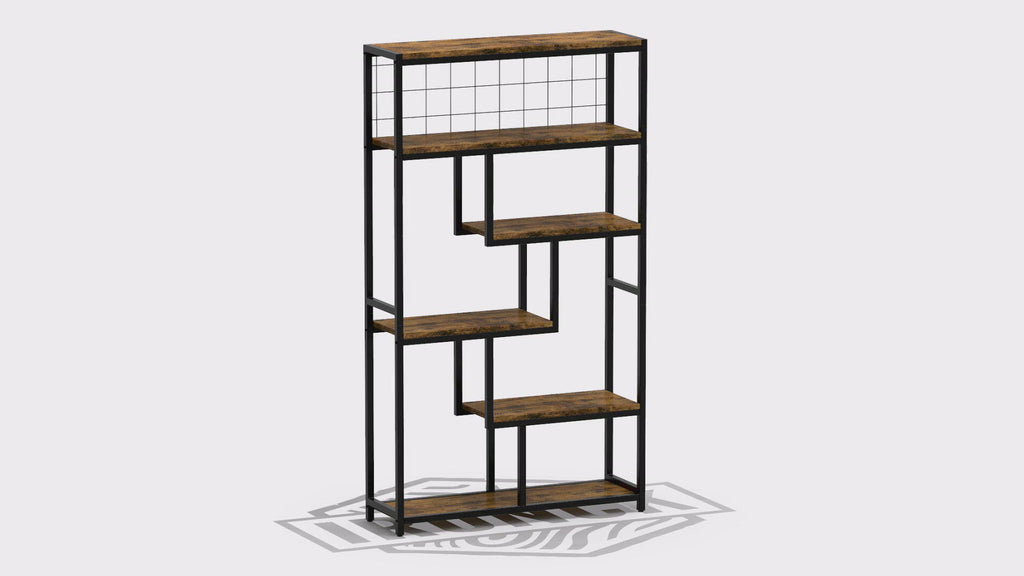 6-Shelf Etagere Bookcase